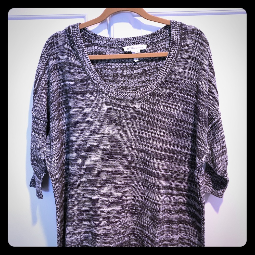 Marled grey, slouchy sweater